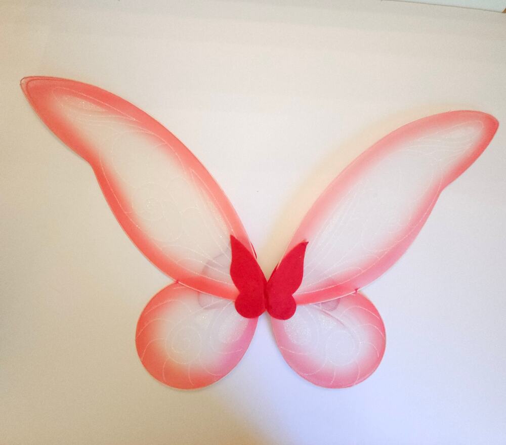 Funcredible Fairy Butterfly Wings Adult 26" Glitter Pink Red Costume Renaissance